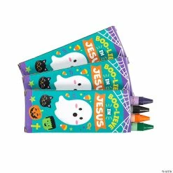 Cheap 🛒 4-Color Religious 💀 Halloween Crayons – 24 Boxes ❤️