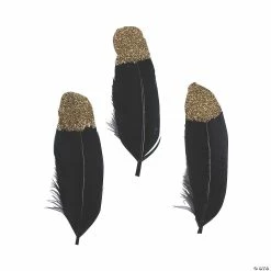 Best Sale 👍 Black & Gold Glitter Feathers 🥰