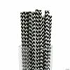 Outlet 🧨 Chevron Paper Straws - 24 Pc. ❤️ -Halloween Crafts Shop black chevron paper straws 24 pc 13660614