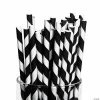 Hot Sale 🌟 Striped Paper Straws - 24 Pc. 👍 -Halloween Crafts Shop black striped paper straws 24 pc 13617378