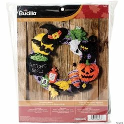 Best Pirce 💯 Bucilla Felt Wreath Applique Kit 17" Round - Witch's Brew ✔️