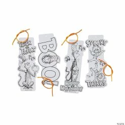 Wholesale 😍 Color Your Own Dr. Seuss™ The Cat in the Hat™ 🎃 Halloween Bookmarks - 48 Pc. 😀