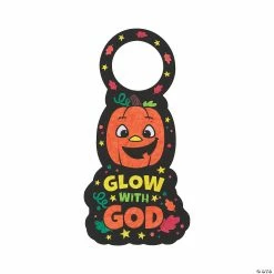 Discount ⌛ Color Your Own Fuzzy Christian Pumpkin Doorknob Hangers - 12 Pc. 🎁 -Halloween Crafts Shop color your own fuzzy christian pumpkin doorknob hangers 12 pc 13844206 a01