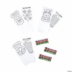 Budget ⭐ Color Your Own 🎃 Halloween Cards with Crayons - 24 Pc. 🎁