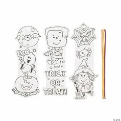 Promo 🎉 Color Your Own 💀 Halloween Friends Bookmarks - 50 Pc. 🤩 -Halloween Crafts Shop color your own halloween friends bookmarks 50 pc 48 7016 a03