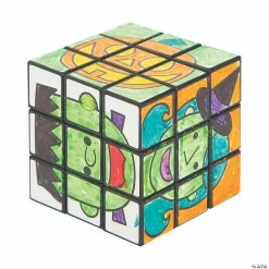Brand new 🔥 Color Your Own 🧛 Halloween Mini Puzzle Cubes - 12 Pc. 😍 -Halloween Crafts Shop color your own halloween mini puzzle cubes 12 pc 13851890 a01