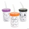 Deals ✔️ Color Your Own Jack-O’-Lantern Cups with Lids & Straws 😀 -Halloween Crafts Shop color your own jack o lantern cups with lids and straws13950319