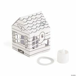 Cheap ⌛ Color Your Own Luminary Haunted Houses - 12 Pc. 🤩 -Halloween Crafts Shop color your own luminary haunted houses 12 pc 13982686 a05