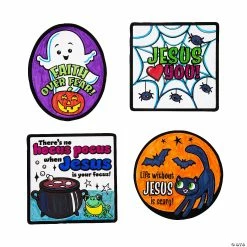 Cheap ✨ Color Your Own Religious 💀 Halloween Fuzzy Magnets - 12 Pc. 🎁 -Halloween Crafts Shop color your own religious halloween fuzzy magnets 12 pc 14115103 a01