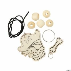 Brand new ✨ Color Your Own Spooky Pirate Wood Key Chains Craft Kit - Makes 12 💯 -Halloween Crafts Shop color your own spooky pirate wood key chains craft kit makes 1214113143 a01