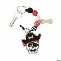 Brand new ✨ Color Your Own Spooky Pirate Wood Key Chains Craft Kit - Makes 12 💯 -Halloween Crafts Shop color your own spooky pirate wood key chains craft kit makes 1214113143 a02