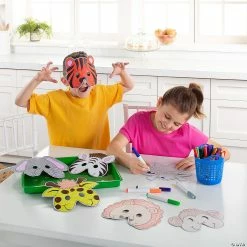 Best Sale 😍 Color Your Own Zoo Animal Masks - 12 Pc. 🥰 -Halloween Crafts Shop color your own zoo animal masks 12 pc 48 968 a03