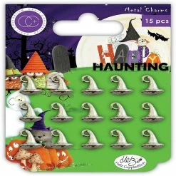 Best Sale ⭐ Craft Consortium Happy Haunting Metal Charms Witches Hat ⌛