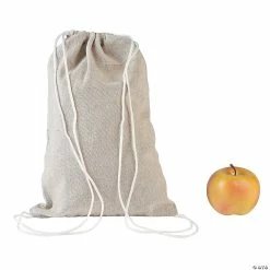 Buy 👍 DIY Medium Canvas Drawstring Bags - 12 Pc. 🔔