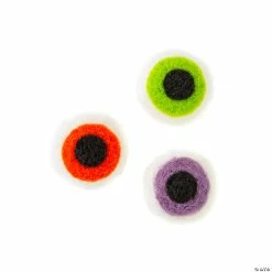 Buy ❤️ Halloween Eyeball Wool Felt Pom-Poms - 12 Pc. 🌟