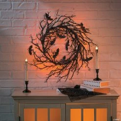 Coupon ❤️ Light-Up Black Bat Wreath 🧛 Halloween Decoration 🤩