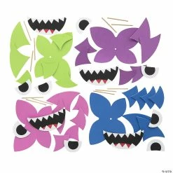 Outlet 🔔 Shark Pumpkin Decorating Craft Kit - Makes 12 😍 -Halloween Crafts Shop shark pumpkin decorating craft kit makes 1213950323 a01