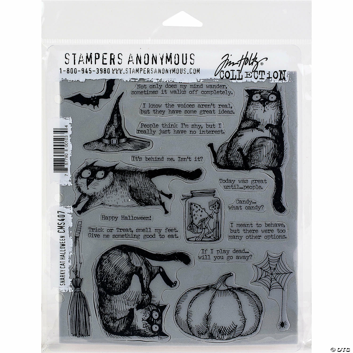 Outlet π€© Tim Holtz Cling Stamps 7"X8.5"-Snarky Cat π¦ Halloween π 3 Outlet π€© Tim Holtz Cling Stamps 7"X8.5"-Snarky Cat π¦ Halloween π