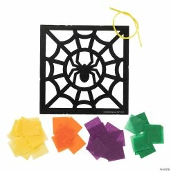 Hot Sale 🌟 Tissue Paper Black Spider Craft Kit- Makes 12 🎁 -Halloween Crafts Shop tissue paper black spider craft kit makes 1213605270 a01