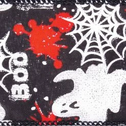 Best Sale 🛒 Vickerman 2.5" x 10 Yards Black BOO Ghost Ribbon 😀 -Halloween Crafts Shop vickerman 2 5 x 10 yards black boo ghost ribbon14245730 a01