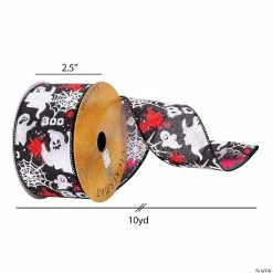 Best Sale 🛒 Vickerman 2.5" x 10 Yards Black BOO Ghost Ribbon 😀 -Halloween Crafts Shop vickerman 2 5 x 10 yards black boo ghost ribbon14245730 a02