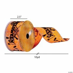 Flash Sale ✨ Vickerman 2.5" x 10 Yards Orange and Black 🦇 Halloween Ribbon 🎉 -Halloween Crafts Shop vickerman 2 5 x 10 yards orange and black halloween ribbon14245725 a02