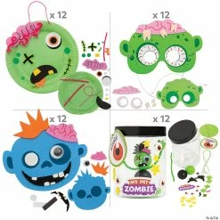 Buy ❤️ Zippy Zombie Craft Kit Assortment - Makes 48 🔔 -Halloween Crafts Shop zippy zombie craft kit assortment makes 4814113215 a01